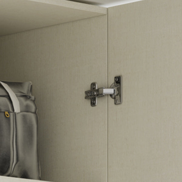 Wood Wardrobe Cabinet with Shelves Hinged Wardrobe Armoire for Home