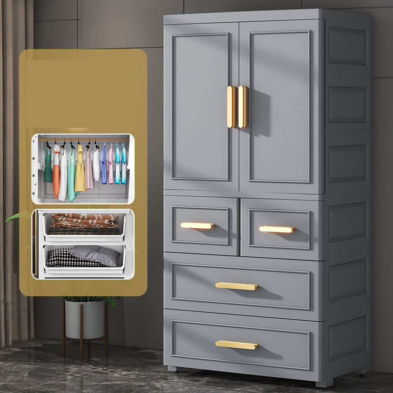 Hinged Wardrobe Cabinet Modern Plastic Storage Cabinet for Bedroom