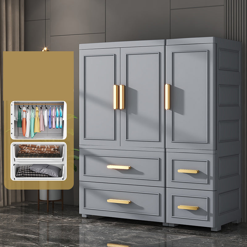 Hinged Wardrobe Cabinet Modern Plastic Storage Cabinet for Bedroom