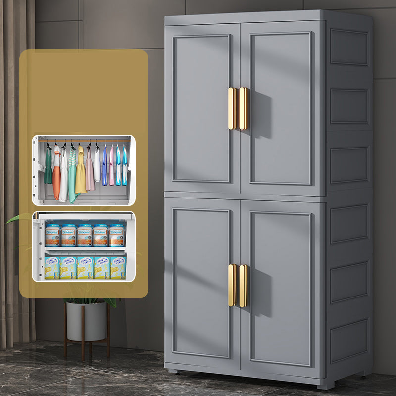 Hinged Wardrobe Cabinet Modern Plastic Storage Cabinet for Bedroom