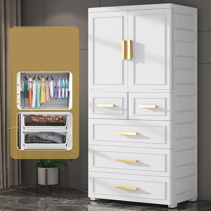 Hinged Wardrobe Cabinet Modern Plastic Storage Cabinet for Bedroom