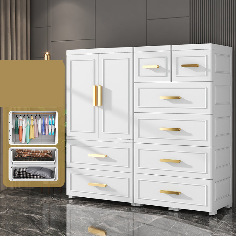 Hinged Wardrobe Cabinet Modern Plastic Storage Cabinet for Bedroom
