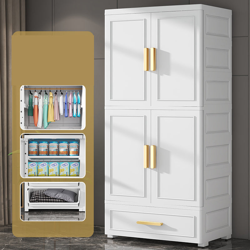 Hinged Wardrobe Cabinet Modern Plastic Storage Cabinet for Bedroom