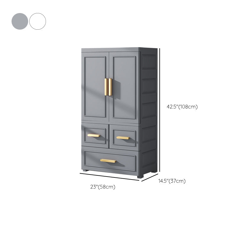 Hinged Wardrobe Cabinet Modern Plastic Storage Cabinet for Bedroom