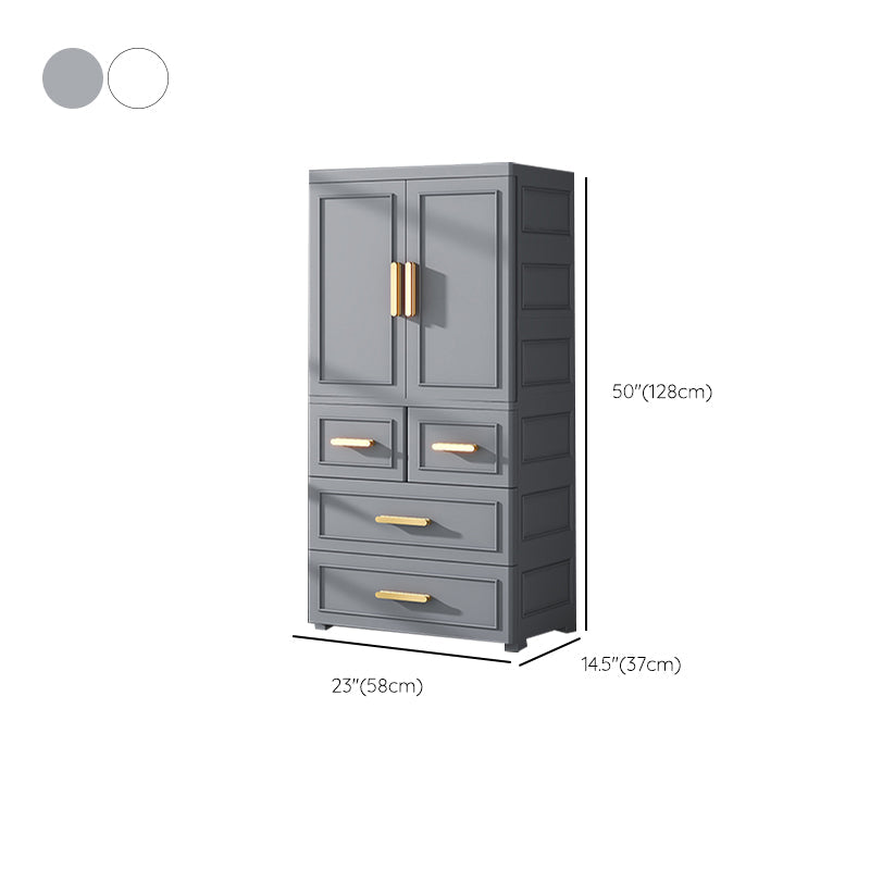 Hinged Wardrobe Cabinet Modern Plastic Storage Cabinet for Bedroom