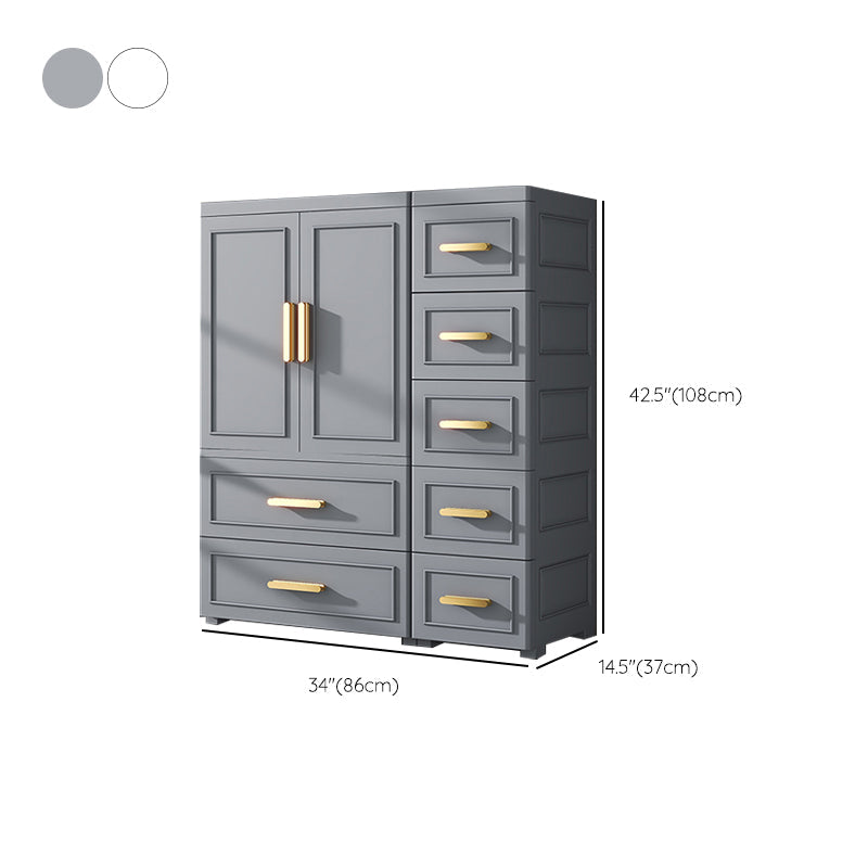 Hinged Wardrobe Cabinet Modern Plastic Storage Cabinet for Bedroom
