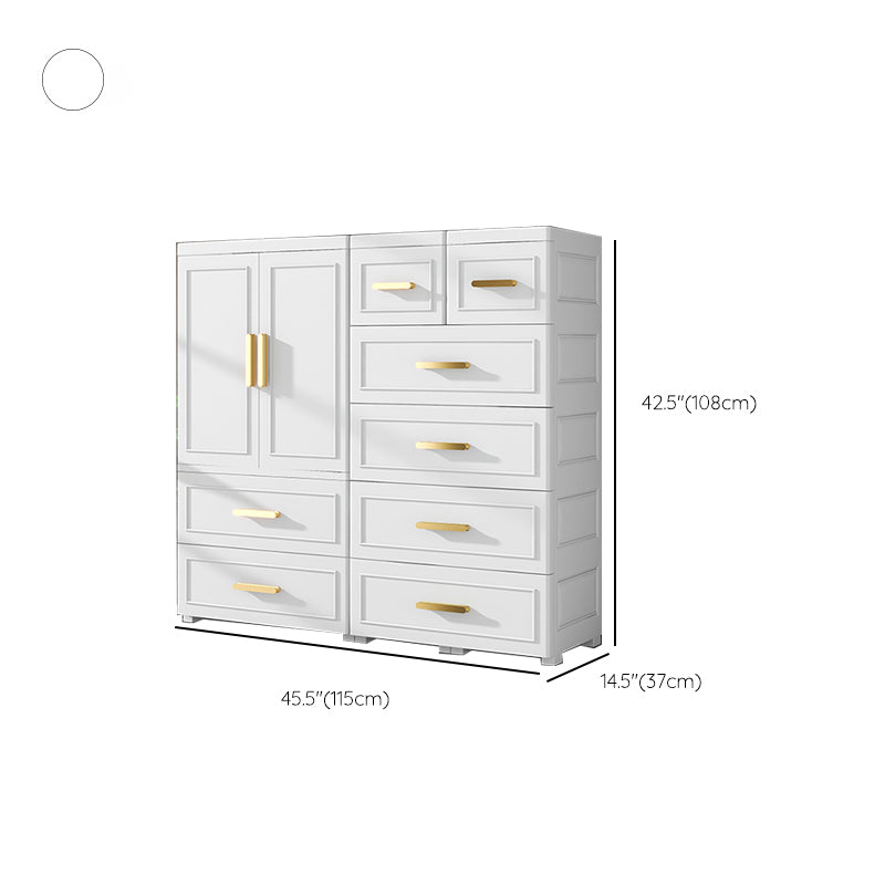 Hinged Wardrobe Cabinet Modern Plastic Storage Cabinet for Bedroom