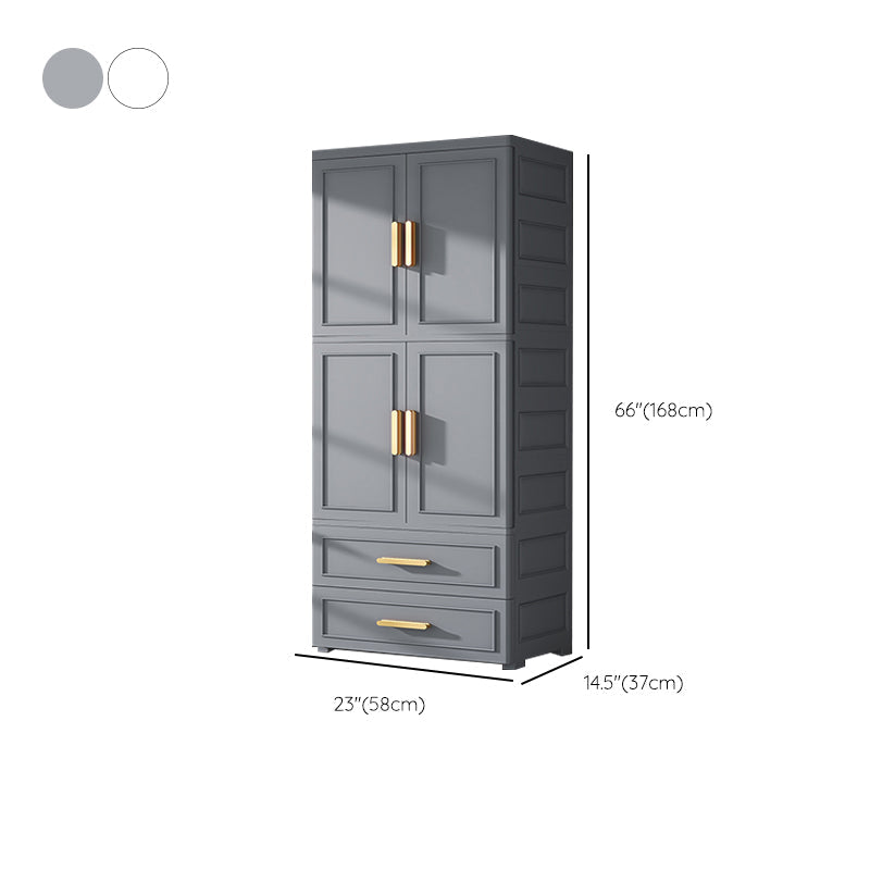 Hinged Wardrobe Cabinet Modern Plastic Storage Cabinet for Bedroom