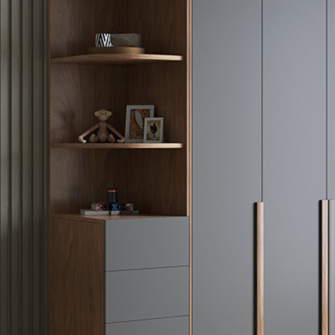 Armario de armario de madera con bisagras con cajón de almacenamiento moderno