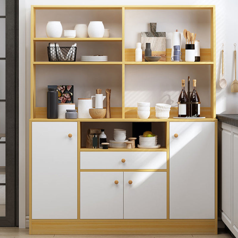 Server in stile contemporaneo di credenza in legno con armadi e cassetti
