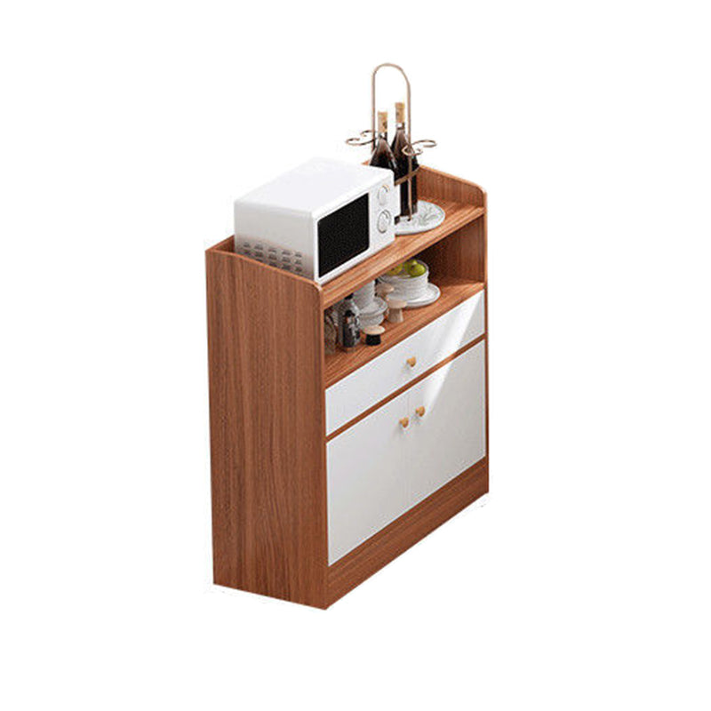 Server in stile contemporaneo di credenza in legno con armadi e cassetti