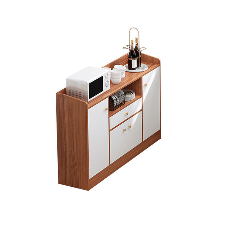 Server in stile contemporaneo di credenza in legno con armadi e cassetti