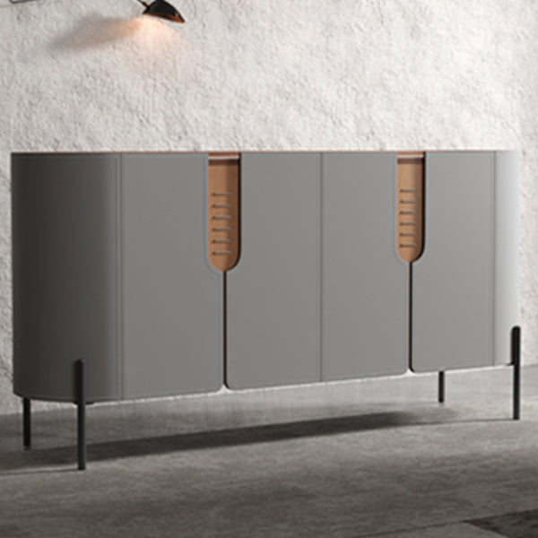 Server in stile contemporaneo di credenza in pietra con armadi e cassetti