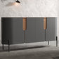 Server in stile contemporaneo di credenza in pietra con armadi e cassetti