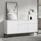 Wood Server Credenza in stile contemporaneo con armadi e cassetti