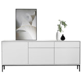 Wood Server Credenza in stile contemporaneo con armadi e cassetti