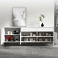 Wood Server Credenza in stile contemporaneo con armadi e cassetti