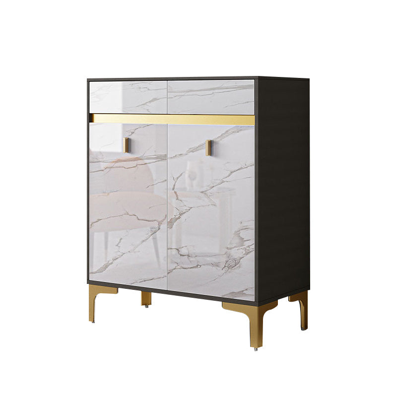Credenza a buffet in legno di credenza in stile glam con armadi e cassetti