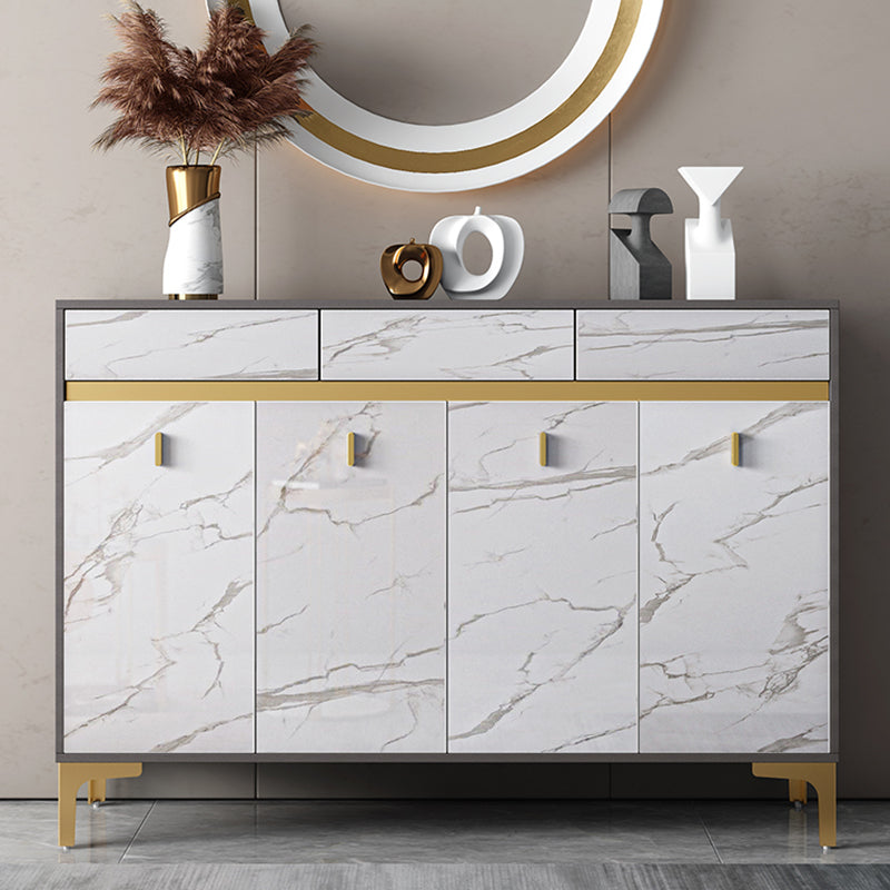 Credenza a buffet in legno di credenza in stile glam con armadi e cassetti