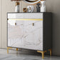 Credenza a buffet in legno di credenza in stile glam con armadi e cassetti