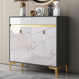 Credenza a buffet in legno di credenza in stile glam con armadi e cassetti