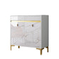 Credenza a buffet in legno di credenza in stile glam con armadi e cassetti