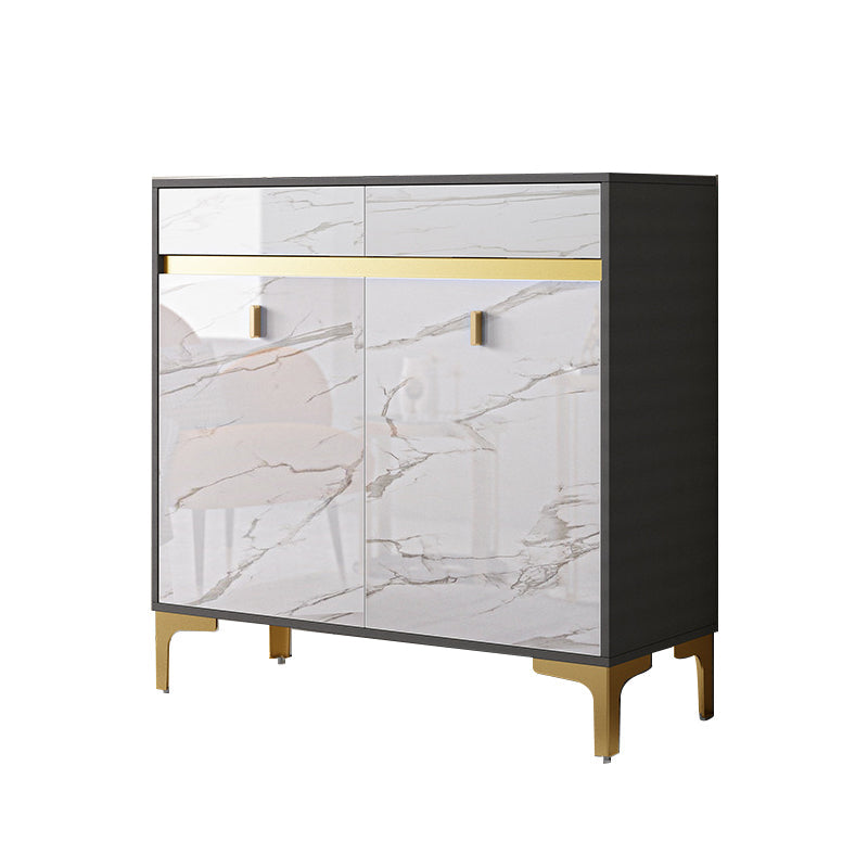 Credenza a buffet in legno di credenza in stile glam con armadi e cassetti