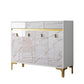 Credenza a buffet in legno di credenza in stile glam con armadi e cassetti