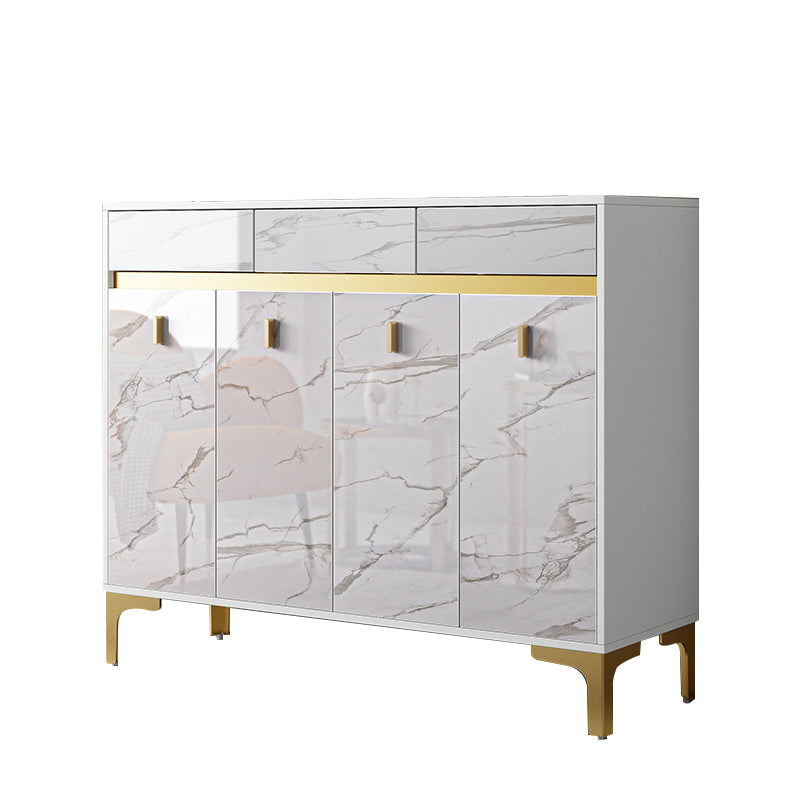 Credenza a buffet in legno di credenza in stile glam con armadi e cassetti
