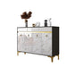 Credenza a buffet in legno di credenza in stile glam con armadi e cassetti