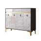 Credenza a buffet in legno di credenza in stile glam con armadi e cassetti