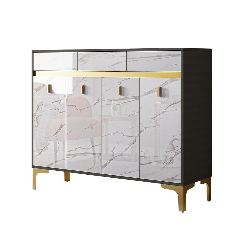 Credenza a buffet in legno di credenza in stile glam con armadi e cassetti