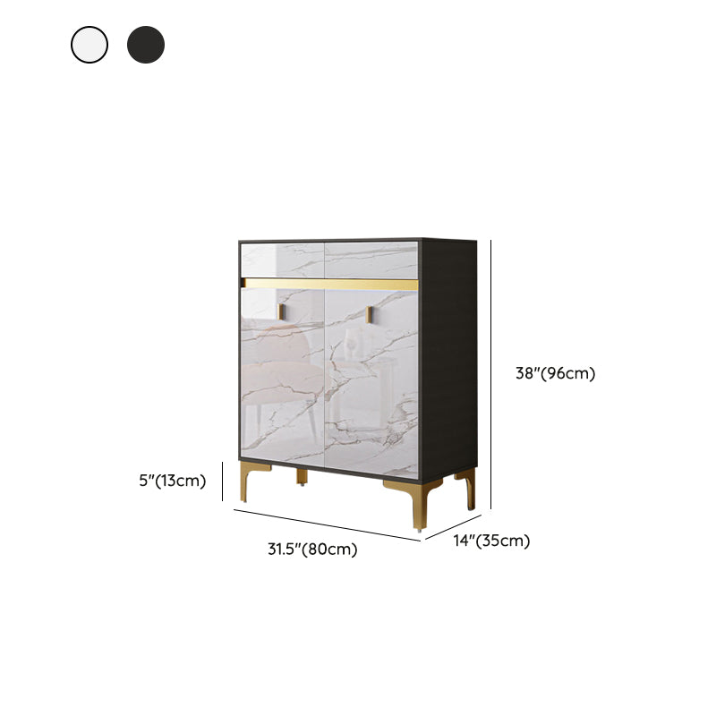 Credenza a buffet in legno di credenza in stile glam con armadi e cassetti