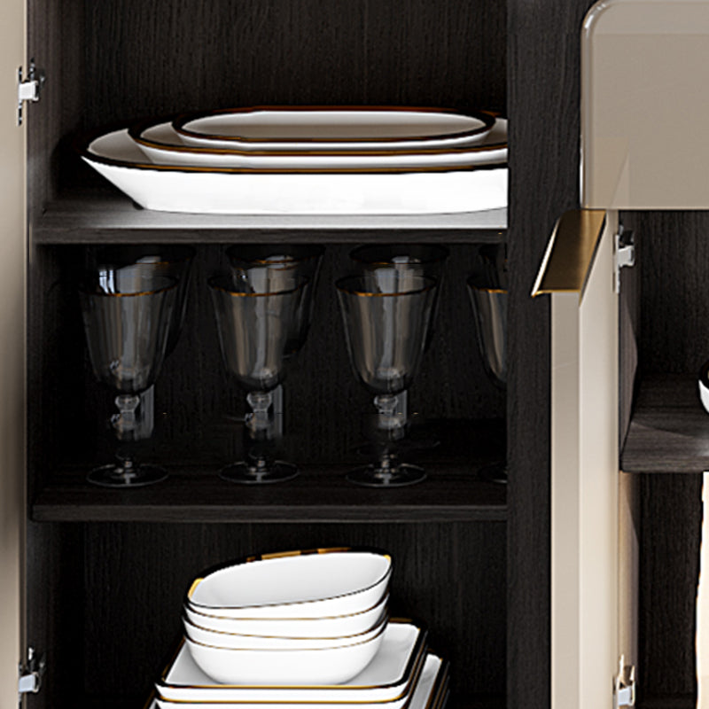 Stone Credenza Contemporary Style Adjustable Shelving Server with Cabinets and Drawers Clearhalo 'buffet_sideboard' 'Buffets & Sideboards' 'furn' 'furn_buffet_sideboard' 'Furniture' 'Kitchen & Dining Furniture' 6812651