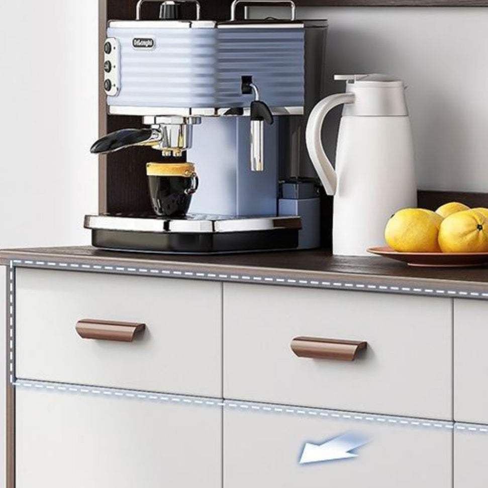 Server moderno e contemporaneo a buffet da pranzo in legno con armadi e cassetti