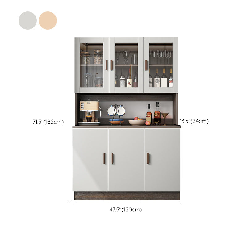 Server moderno e contemporaneo a buffet da pranzo in legno con armadi e cassetti