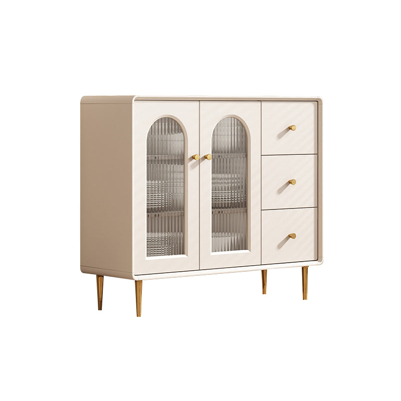 Plate-forme en bois du buffet moderne avec armoires et tiroirs