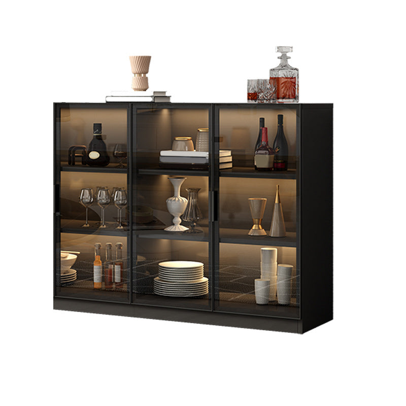 Contemporary Style Sideboard Wood Glass Doors Side Board with Cabinets 41"L x 14"W x 37"H Clearhalo 'buffet_sideboard' 'Buffets & Sideboards' 'furn' 'furn_buffet_sideboard' 'Furniture' 'Kitchen & Dining Furniture' 6812718