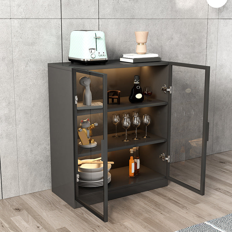 Contemporary Style Sideboard Wood Glass Doors Side Board with Cabinets Clearhalo 'buffet_sideboard' 'Buffets & Sideboards' 'furn' 'furn_buffet_sideboard' 'Furniture' 'Kitchen & Dining Furniture' 6812720