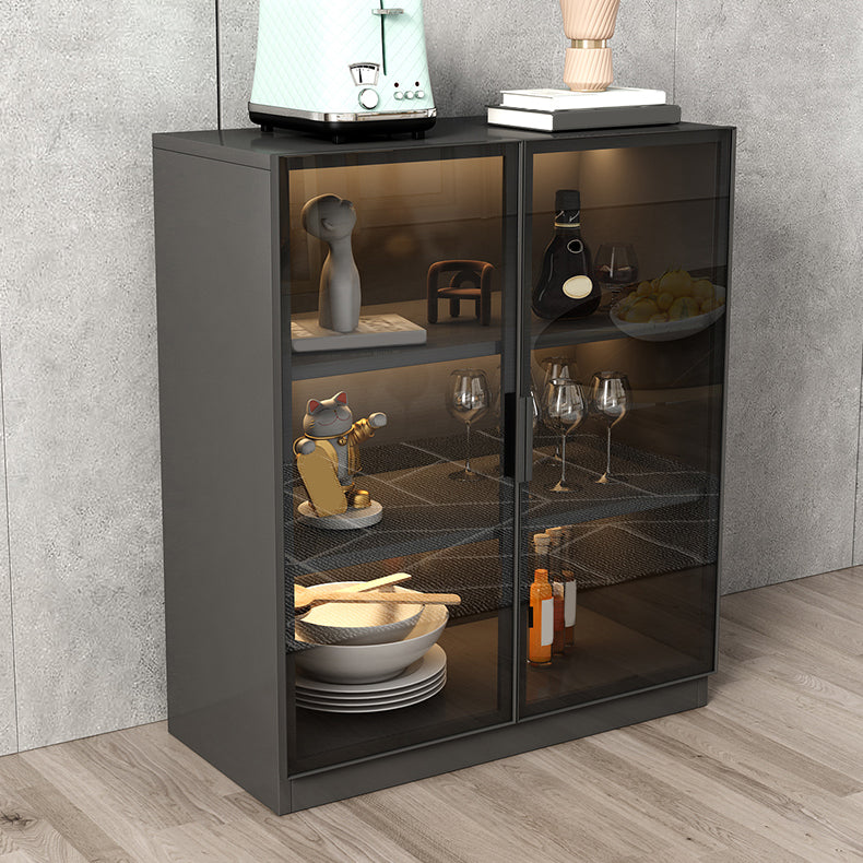 Contemporary Style Sideboard Wood Glass Doors Side Board with Cabinets Clearhalo 'buffet_sideboard' 'Buffets & Sideboards' 'furn' 'furn_buffet_sideboard' 'Furniture' 'Kitchen & Dining Furniture' 6812723