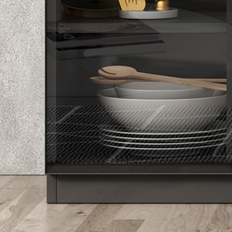 Contemporary Style Sideboard Wood Glass Doors Side Board with Cabinets Clearhalo 'buffet_sideboard' 'Buffets & Sideboards' 'furn' 'furn_buffet_sideboard' 'Furniture' 'Kitchen & Dining Furniture' 6812728