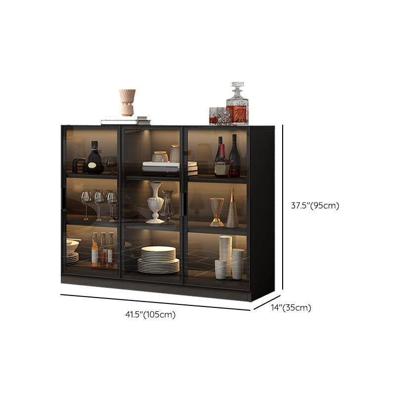 Contemporary Style Sideboard Wood Glass Doors Side Board with Cabinets Clearhalo 'buffet_sideboard' 'Buffets & Sideboards' 'furn' 'furn_buffet_sideboard' 'Furniture' 'Kitchen & Dining Furniture' 6812730