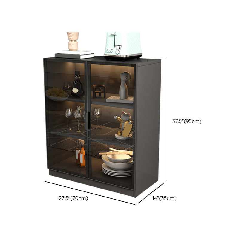 Contemporary Style Sideboard Wood Glass Doors Side Board with Cabinets Clearhalo 'buffet_sideboard' 'Buffets & Sideboards' 'furn' 'furn_buffet_sideboard' 'Furniture' 'Kitchen & Dining Furniture' 6812731