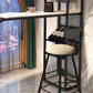 Contemporary Bar Table Stone Rectangle Bar Dining Table with Storage Shelf