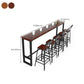 Mesa de bar rectangular contemporánea, mesa de comedor de madera maciza con base de caballete