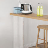 二重の台座付きのコンテンポラリースタイルバーテーブルソリッドウッドバーダイニングテーブル