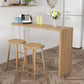 Contemporary Style Bar Table Solid Wood Bar Dining Table with Double Pedestal