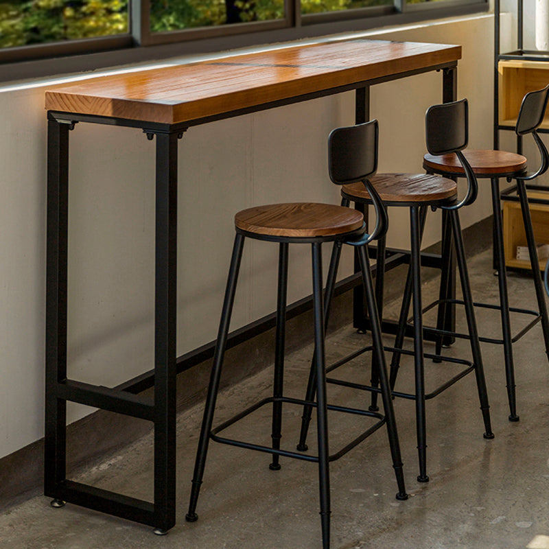 Industrial Rectangle Bar Table Solid Wood Trestle Base Bar Dining Table Clearhalo 'Bar Furniture' 'Bar Tables' 'bar_tables' 'furn' 'furn_bar_tables' 'Furniture' 'Kitchen & Dining Furniture' 6812872