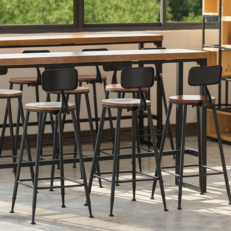 Industrial Rectangle Bar Table Solid Wood Trestle Base Bar Dining Table Clearhalo 'Bar Furniture' 'Bar Tables' 'bar_tables' 'furn' 'furn_bar_tables' 'Furniture' 'Kitchen & Dining Furniture' 6812873