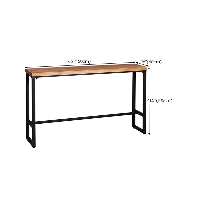 Industrial Rectangle Bar Table Solid Wood Trestle Base Bar Dining Table Clearhalo 'Bar Furniture' 'Bar Tables' 'bar_tables' 'furn' 'furn_bar_tables' 'Furniture' 'Kitchen & Dining Furniture' 6812875